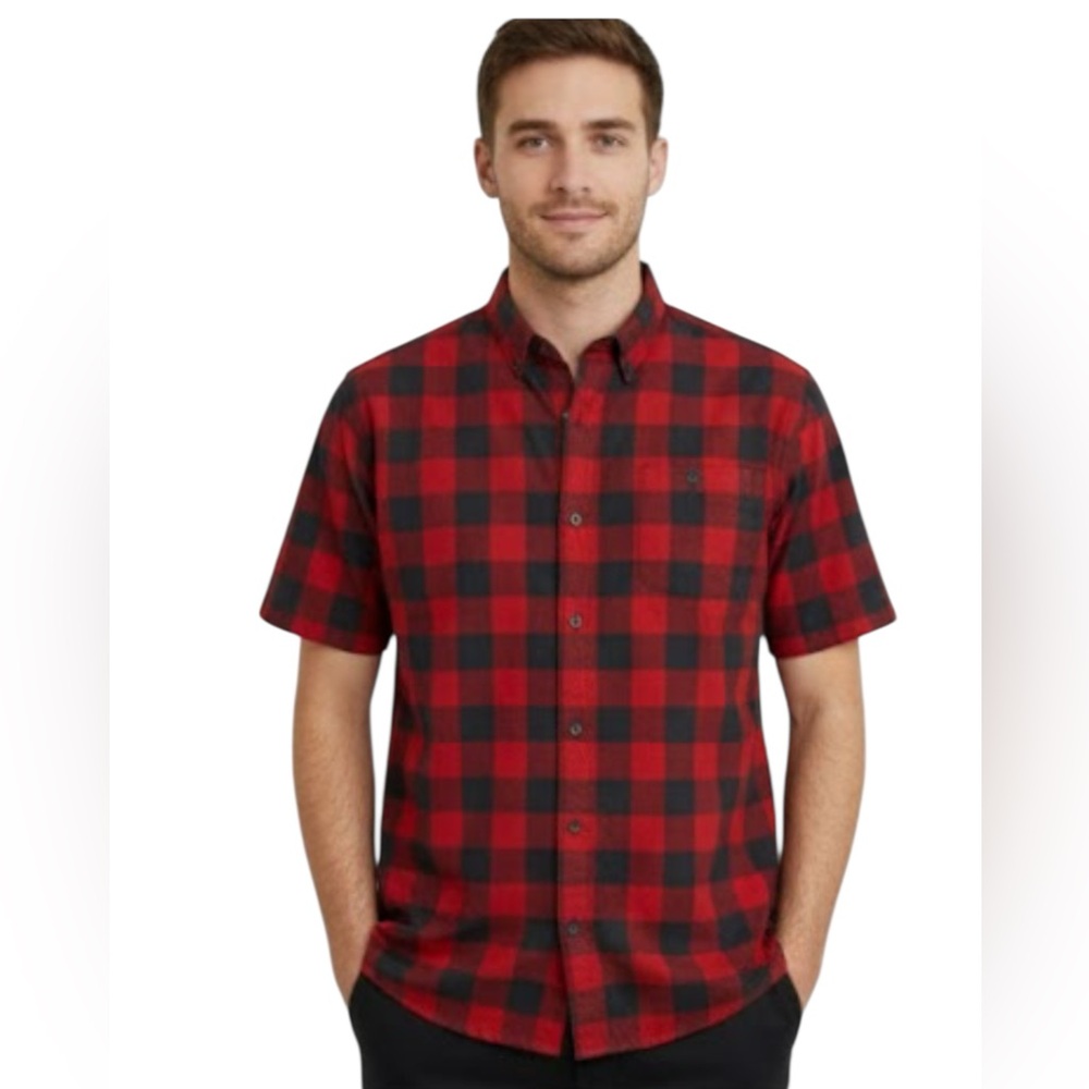 Outerknown Red and Black Checkered Shirt size‎ S